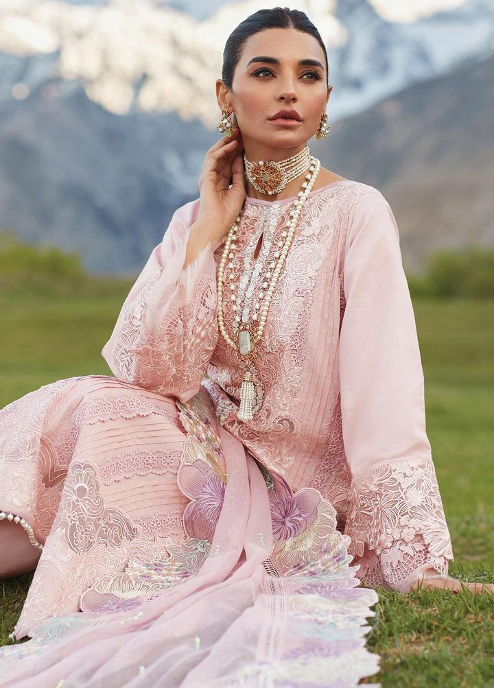Crimson Embroidered Lawn Suits Unstitched 3 Piece CR23L 4B Blush - Summer Collection