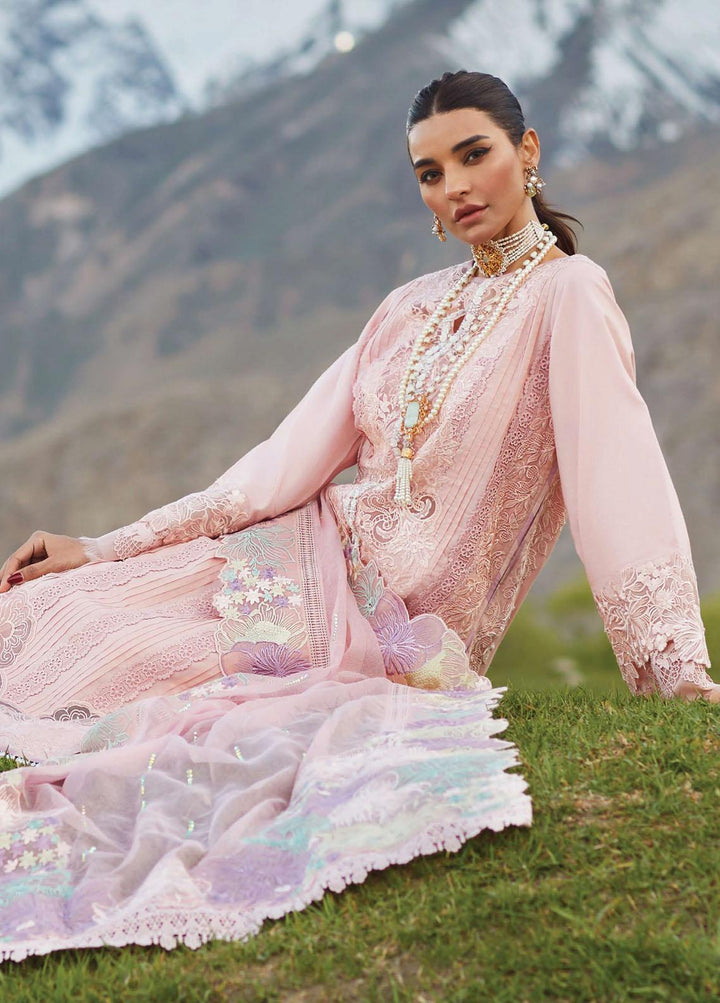 Crimson Embroidered Lawn Suits Unstitched 3 Piece CR23L 4B Blush - Summer Collection