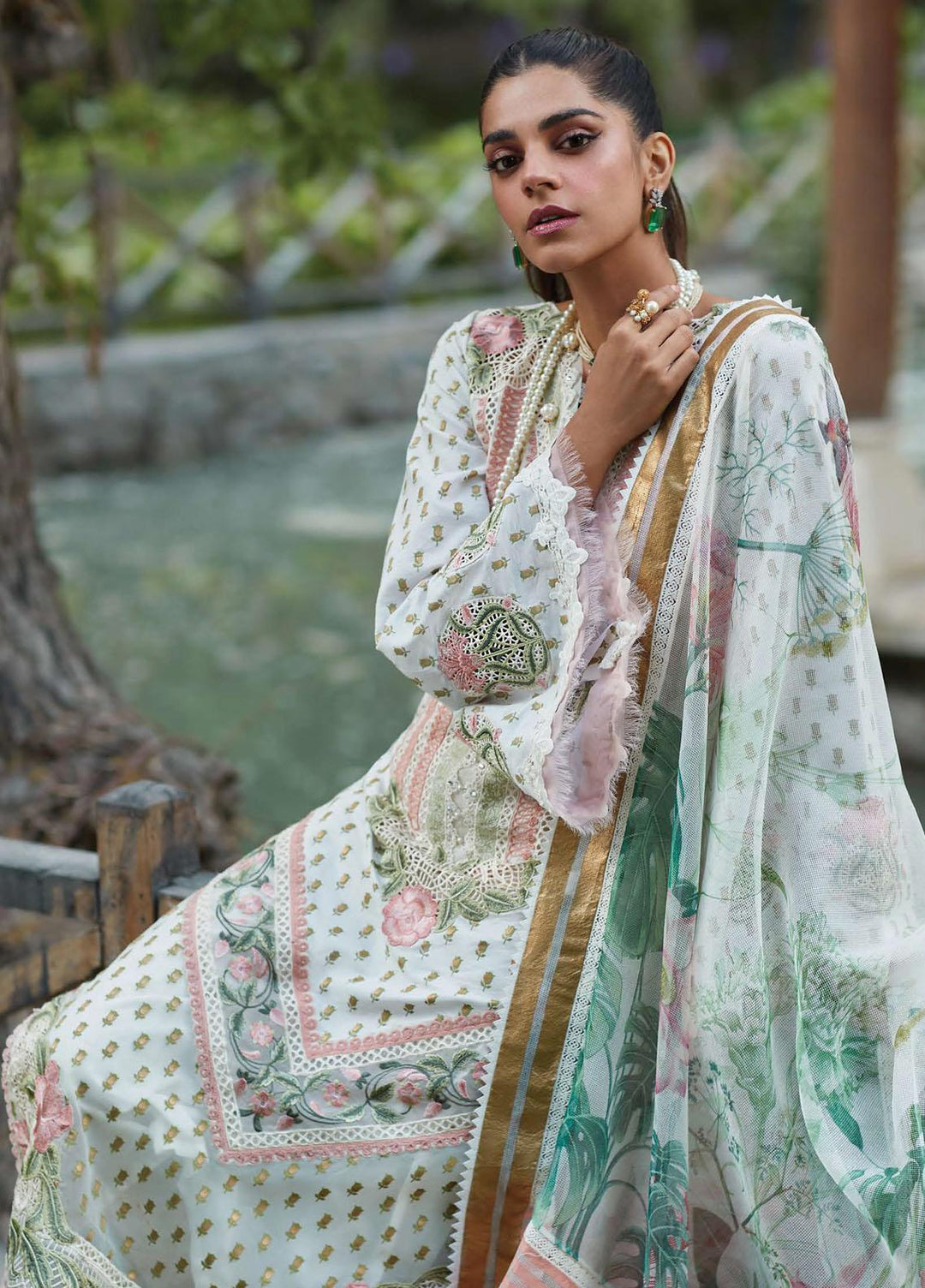 Crimson Embroidered Lawn Suits Unstitched 3 Piece CR23L 5A - Summer Collection