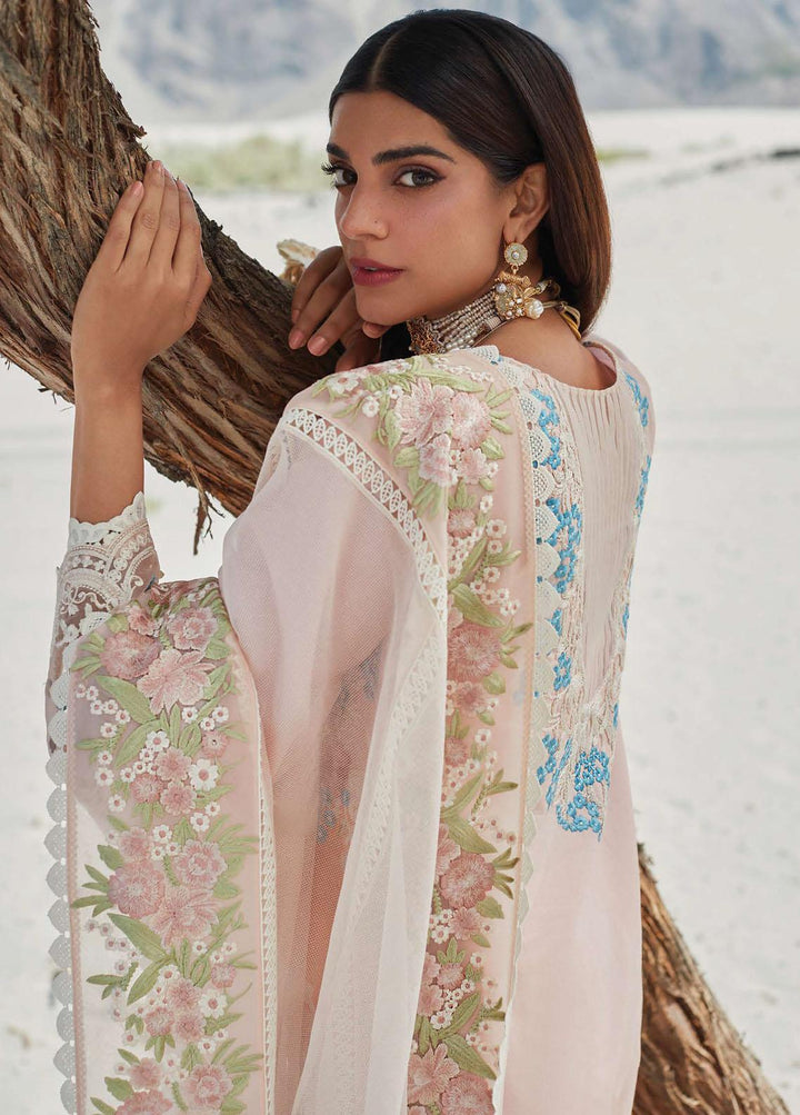 Crimson Embroidered Lawn Suits Unstitched 3 Piece CR23L 8B Chai Pink - Summer Collection