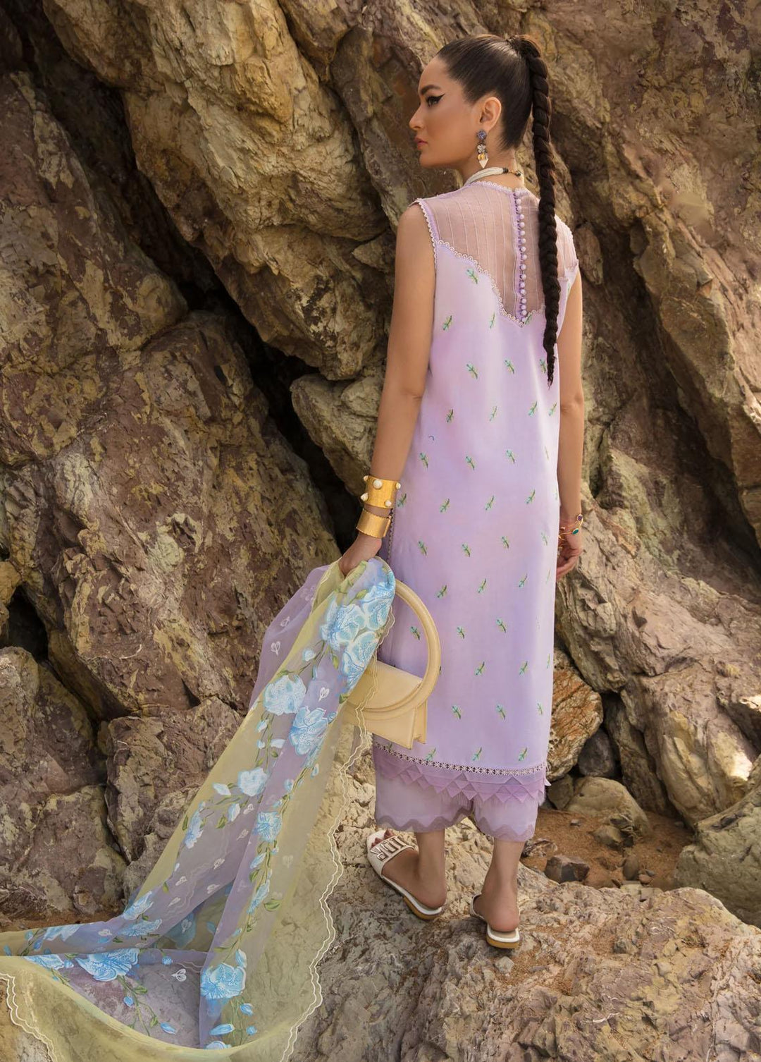 Crimson Embroidered Lawn Suits Unstitched 3 Piece CR23E An Ode to Cross Stitch D5A - Luxury Collection