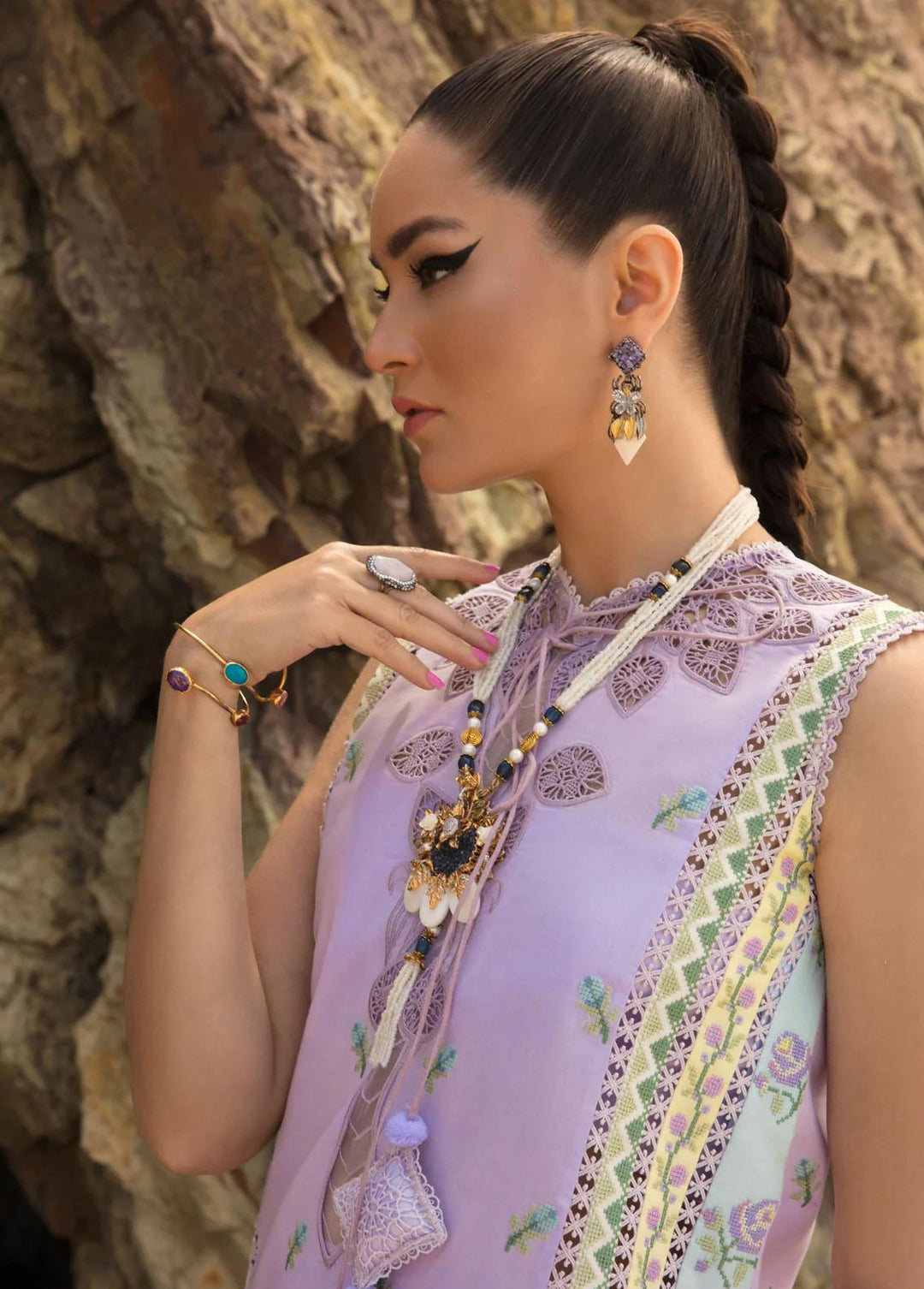 Crimson Embroidered Lawn Suits Unstitched 3 Piece CR23E An Ode to Cross Stitch D5A - Luxury Collection