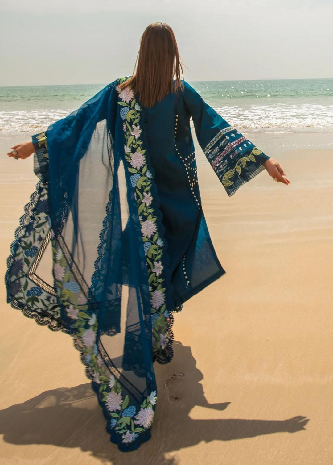 Crimson Embroidered Lawn Suits Unstitched 3 Piece CR23E Bohemian Summer D7A - Luxury Collection