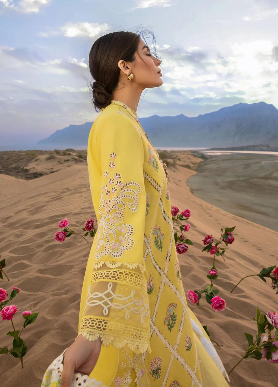 Crimson Embroidered Lawn Suits Unstitched 3 Piece CR23E French Summer D1A - Luxury Collection