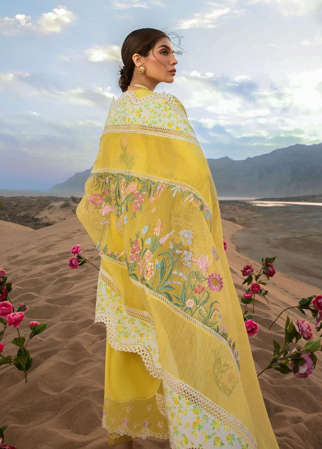 Crimson Embroidered Lawn Suits Unstitched 3 Piece CR23E French Summer D1A - Luxury Collection