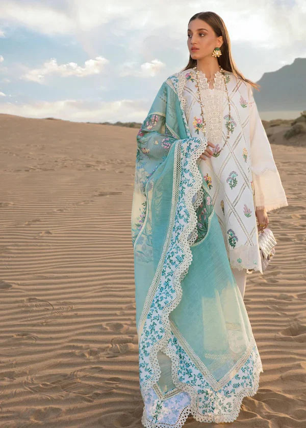 Crimson Embroidered Lawn Suits Unstitched 3 Piece CR23E French Summer D1B - Luxury Collection