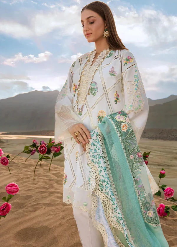 Crimson Embroidered Lawn Suits Unstitched 3 Piece CR23E French Summer D1B - Luxury Collection