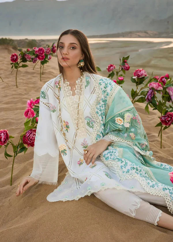 Crimson Embroidered Lawn Suits Unstitched 3 Piece CR23E French Summer D1B - Luxury Collection