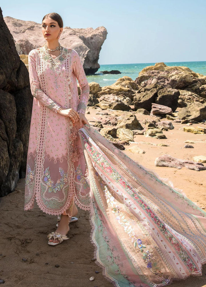 Crimson Embroidered Lawn Suits Unstitched 3 Piece CR23E Summer Rosettes D2A - Luxury Collection