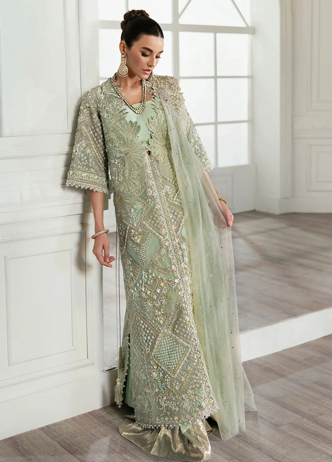 Crimson X Saira Shakira Embroidered Organza Suits Unstitched 3 Piece CR24SW Art Deco Glitz - Wedding Collection