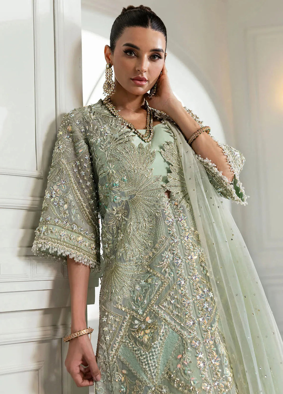 Crimson X Saira Shakira Embroidered Organza Suits Unstitched 3 Piece CR24SW Art Deco Glitz - Wedding Collection