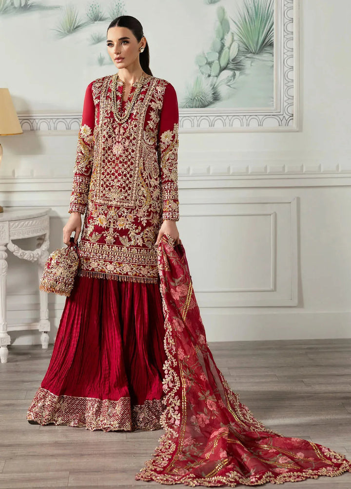 Crimson X Saira Shakira Embroidered Organza Suits Unstitched 3 Piece CR24SW Artisan Story - Wedding Collection