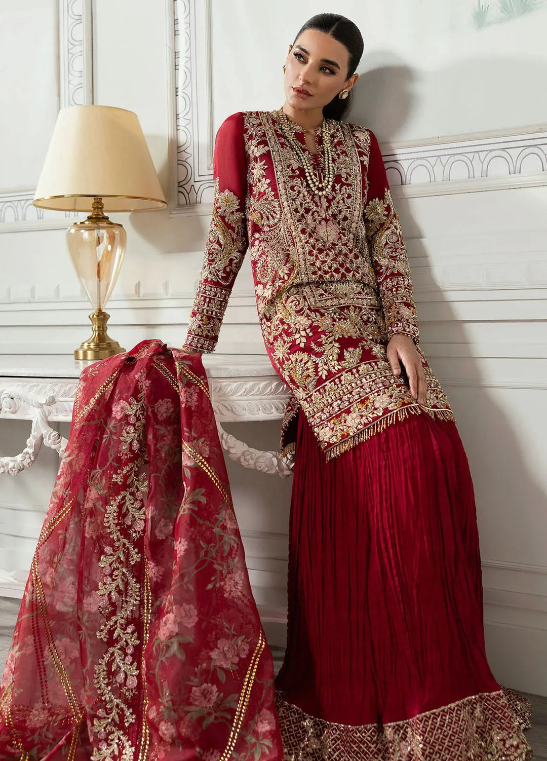 Crimson X Saira Shakira Embroidered Organza Suits Unstitched 3 Piece CR24SW Artisan Story - Wedding Collection
