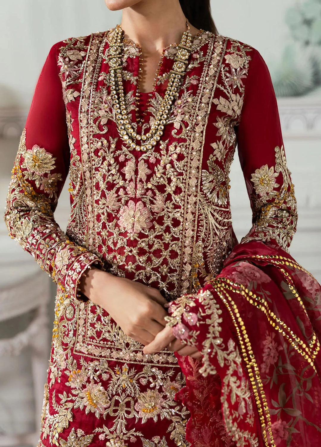 Crimson X Saira Shakira Embroidered Organza Suits Unstitched 3 Piece CR24SW Artisan Story - Wedding Collection