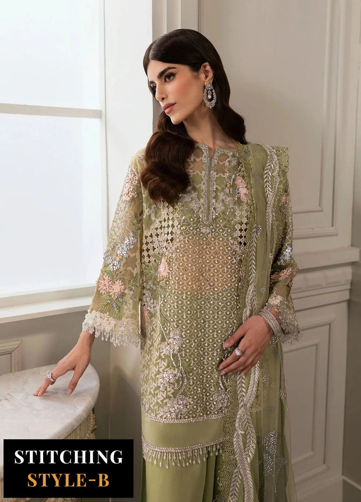 Crimson X Saira Shakira Embroidered Organza Suits Unstitched 3 Piece CR24SW Sparkle Cascade - Wedding Collection