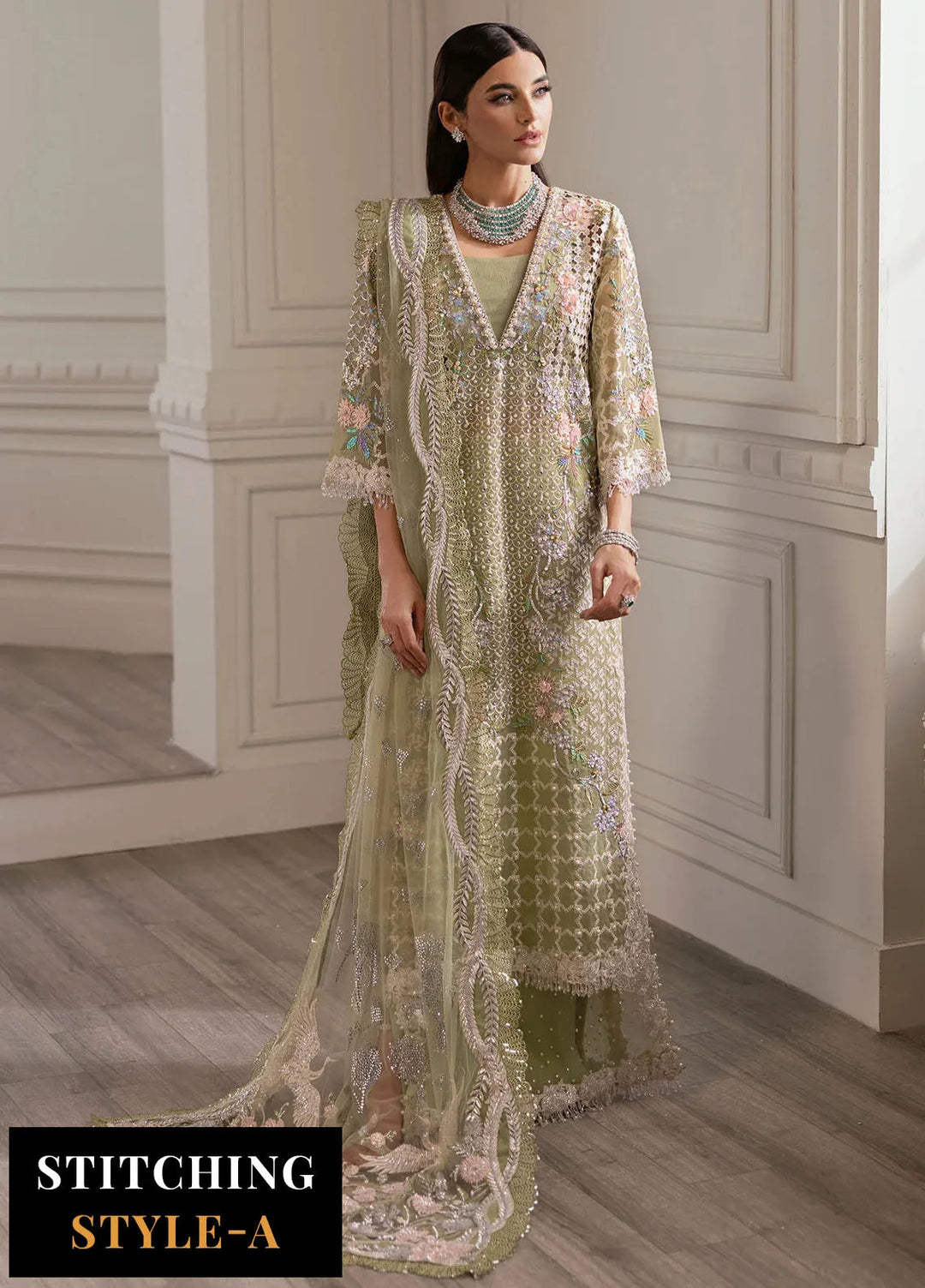 Crimson X Saira Shakira Embroidered Organza Suits Unstitched 3 Piece CR24SW Sparkle Cascade - Wedding Collection