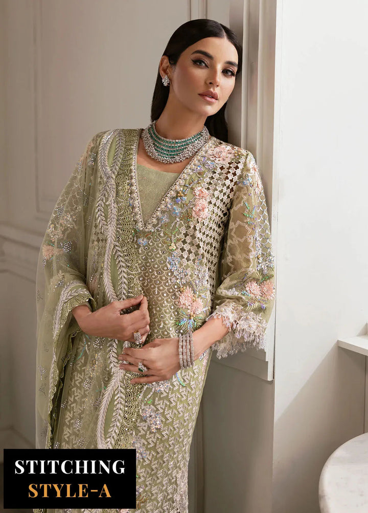 Crimson X Saira Shakira Embroidered Organza Suits Unstitched 3 Piece CR24SW Sparkle Cascade - Wedding Collection