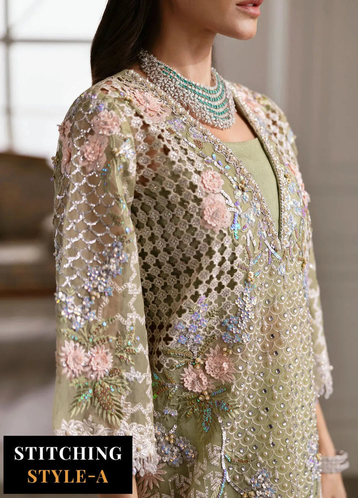 Crimson X Saira Shakira Embroidered Organza Suits Unstitched 3 Piece CR24SW Sparkle Cascade - Wedding Collection