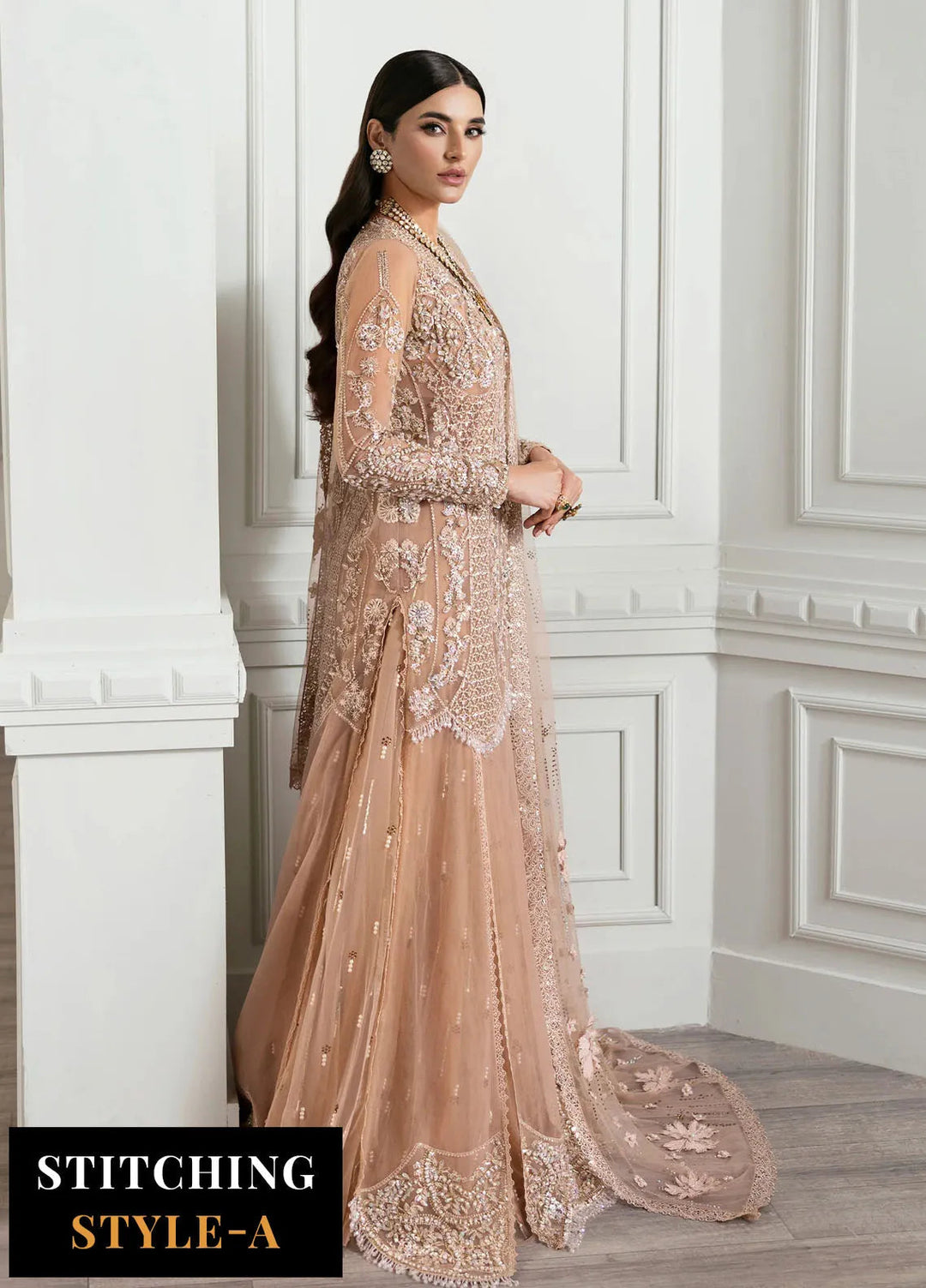 Crimson X Saira Shakira Embroidered Tulle Suits Unstitched 3 Piece CR24SW Stardust - Wedding Collection