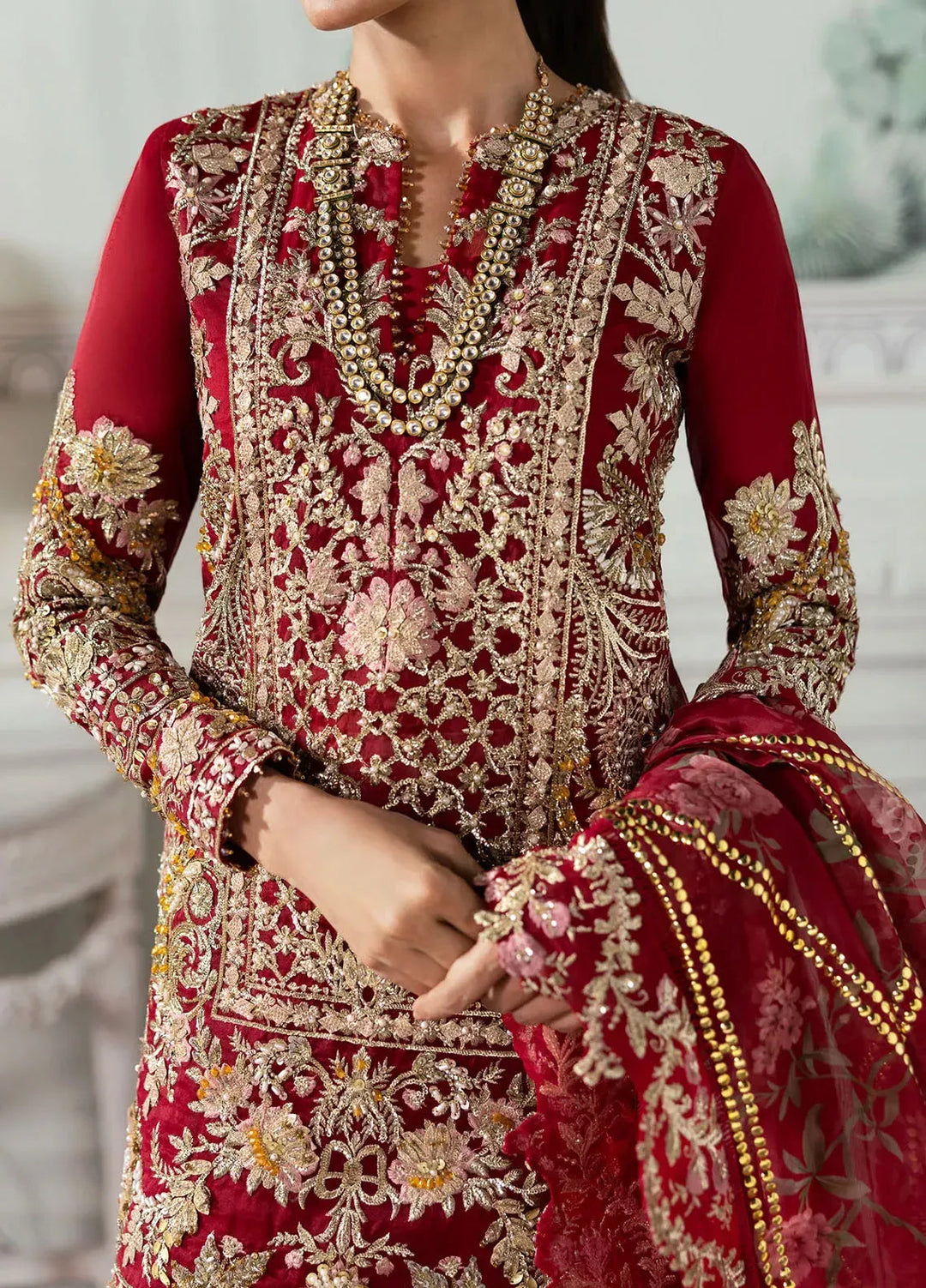 Crimson X Saira Shakira Pret Embroidered Organza Suit 3 Piece CR24SW Artisan Story