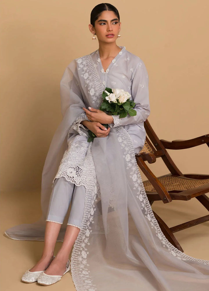 Cross Stitch Chikankari Embroidered Lawn Suit Unstitched 3 Piece CS24C-2 D-02 Celestial Breeze - Summer Collection