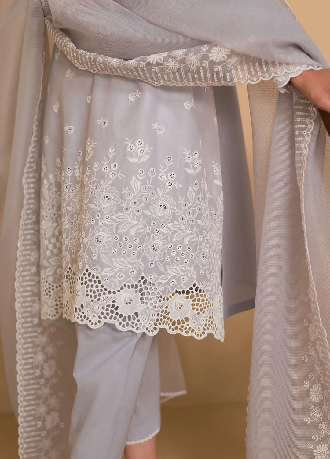 Cross Stitch Chikankari Embroidered Lawn Suit Unstitched 3 Piece CS24C-2 D-02 Celestial Breeze - Summer Collection