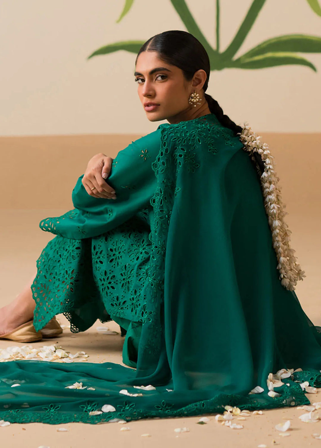 Cross Stitch Chikankari Embroidered Lawn Suit Unstitched 3 Piece CS24C-2 D-05 Pine Forest - Summer Collection