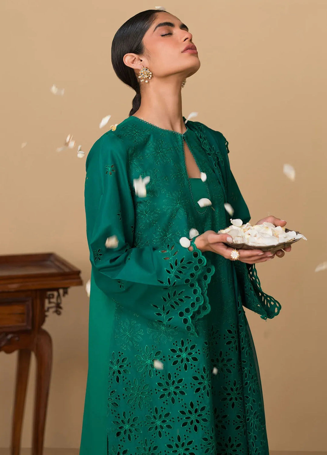 Cross Stitch Chikankari Embroidered Lawn Suit Unstitched 3 Piece CS24C-2 D-05 Pine Forest - Summer Collection