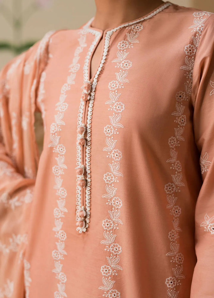 Cross Stitch Chikankari Embroidered Lawn Suit Unstitched 3 Piece CS24C-2 D-07 Sunset Pink - Summer Collection