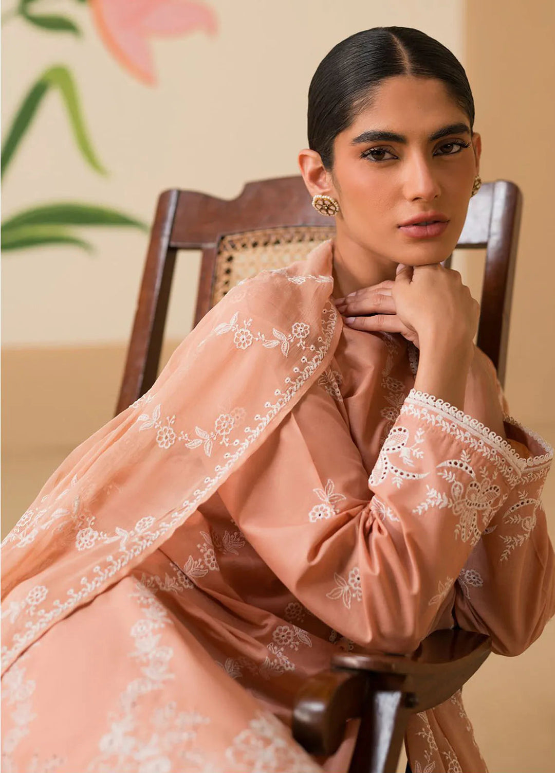 Cross Stitch Chikankari Embroidered Lawn Suit Unstitched 3 Piece CS24C-2 D-07 Sunset Pink - Summer Collection