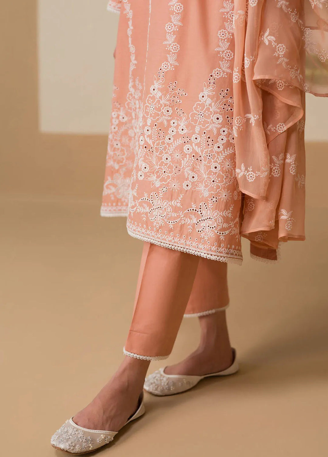 Cross Stitch Chikankari Embroidered Lawn Suit Unstitched 3 Piece CS24C-2 D-07 Sunset Pink - Summer Collection