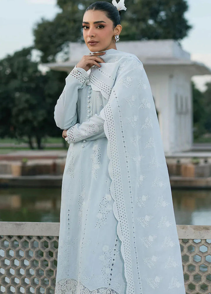 Cross Stitch Chikankari Lawn Suits Unstitched 3 Piece CS25CE Aqua Haze - Summer Collection