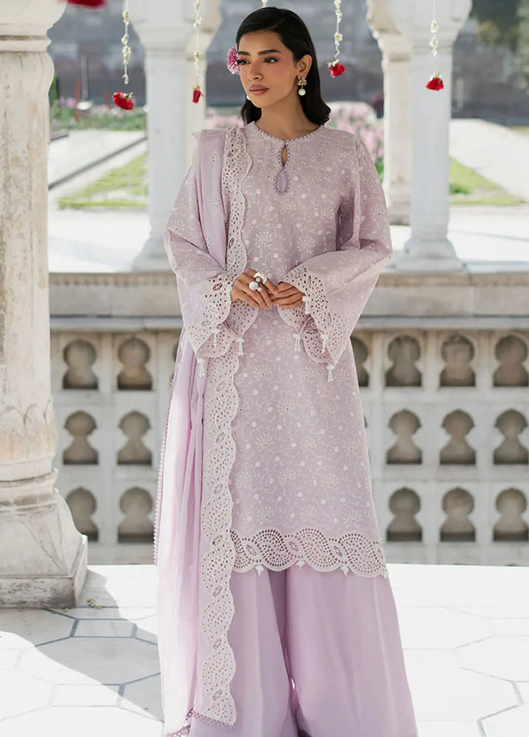 Cross Stitch Chikankari Lawn Suits Unstitched 3 Piece CS25CE Forest Fog - Summer Collection