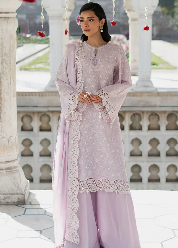 Cross Stitch Chikankari Lawn Suits Unstitched 3 Piece CS25CE Forest Fog - Summer Collection