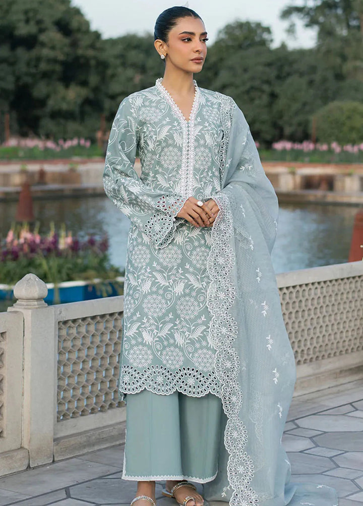 Cross Stitch Chikankari Lawn Suits Unstitched 3 Piece CS25CE Ocean Spruce - Summer Collection
