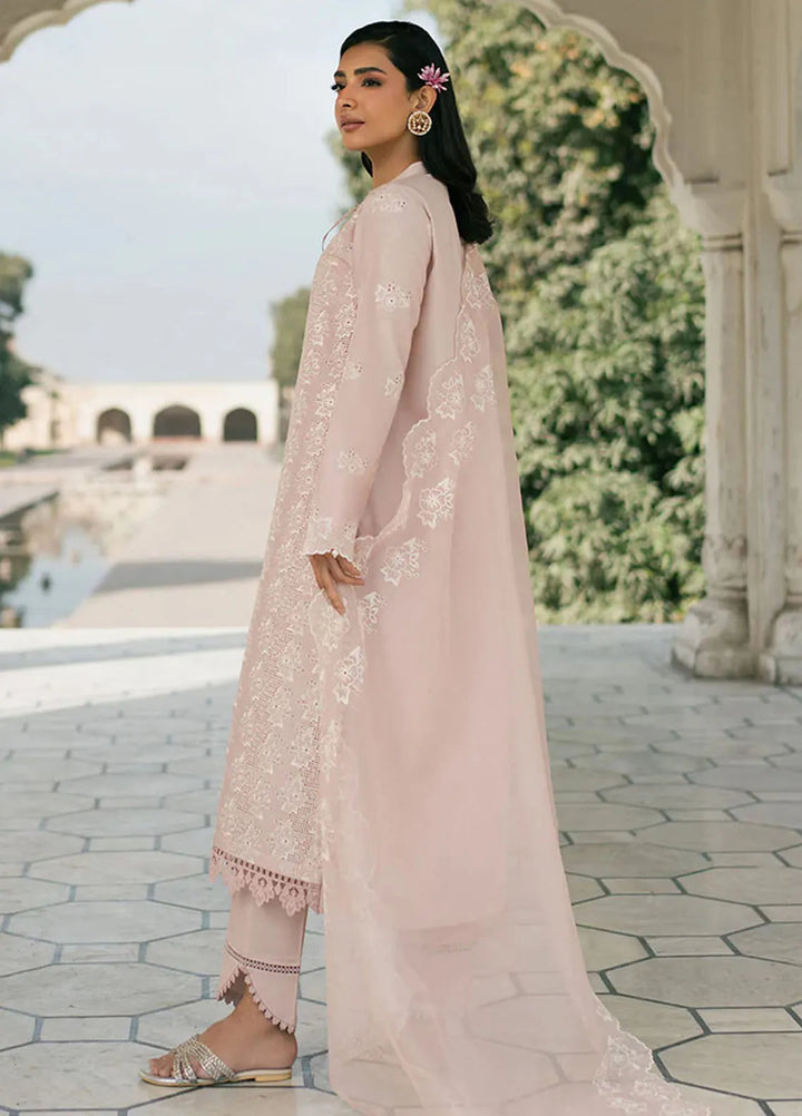 Cross Stitch Chikankari Lawn Suits Unstitched 3 Piece CS25CE Peach Floret - Summer Collection