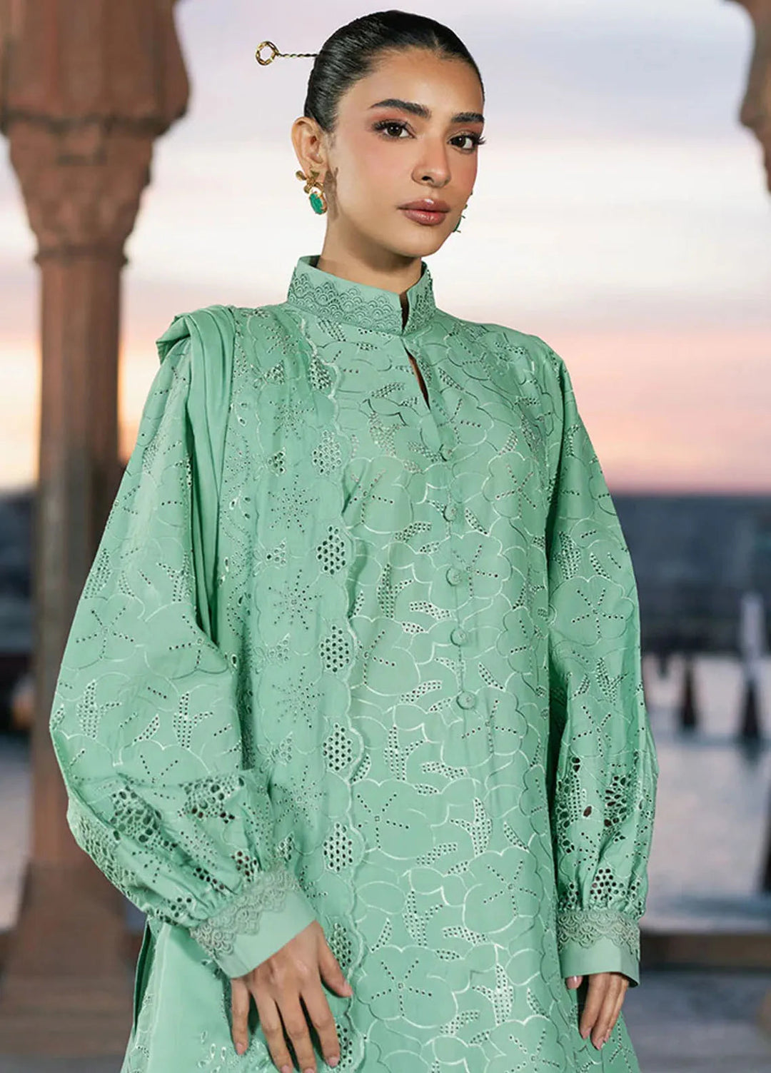 Cross Stitch Chikankari Lawn Suits Unstitched 3 Piece CS25CE Spring Field - Summer Collection