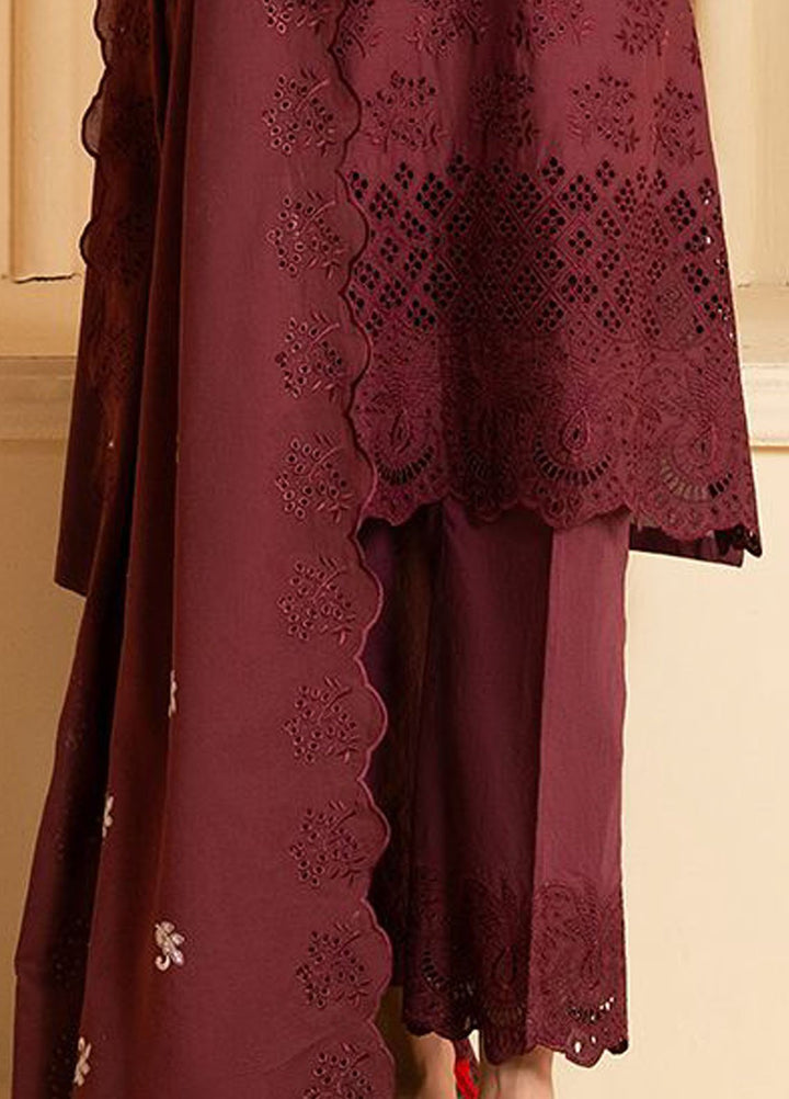 Cross Stitch Chikankari Lawn Suits Unstitched 3 Piece CS25CP Celestial Berry - Summer Collection