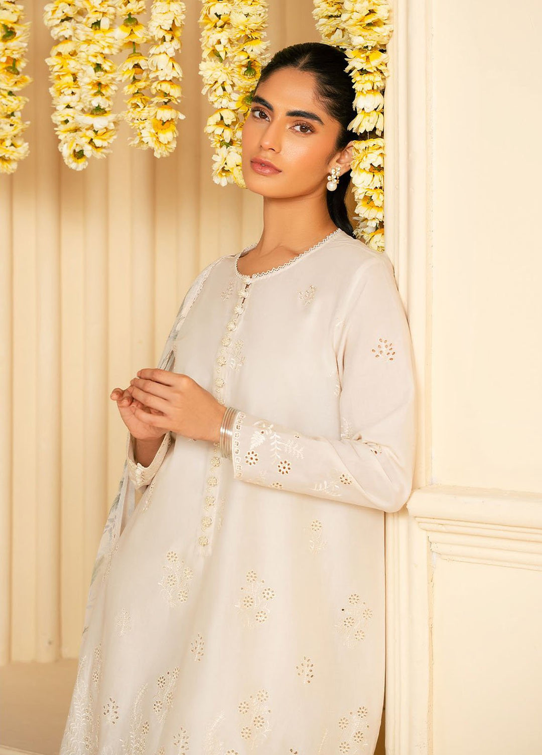 Cross Stitch Chikankari Lawn Suits Unstitched 3 Piece CS25CP Gardenia Muse - Summer Collection
