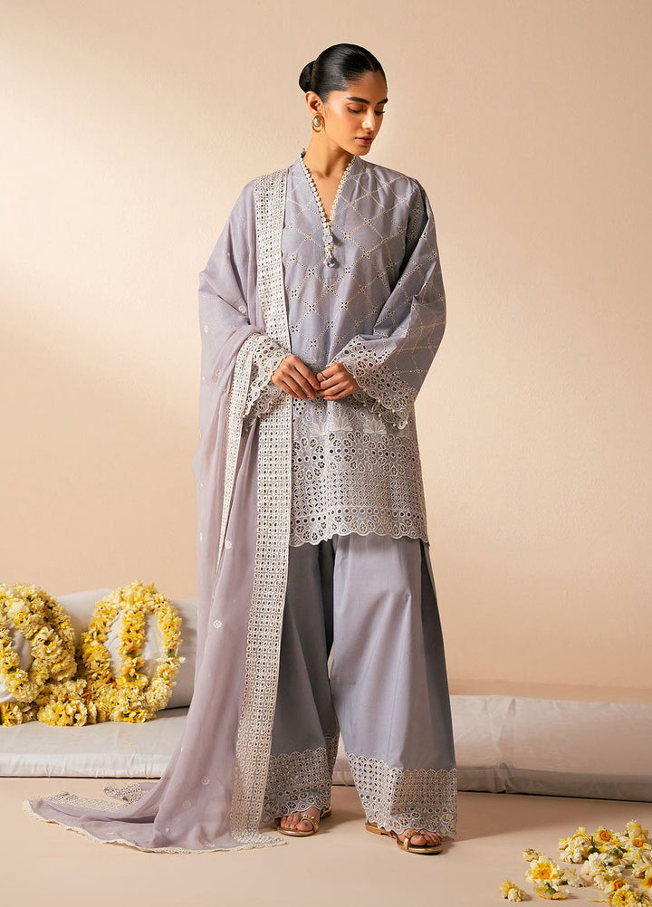 Cross Stitch Chikankari Lawn Suits Unstitched 3 Piece CS25CP Lavender Aura - Summer Collection