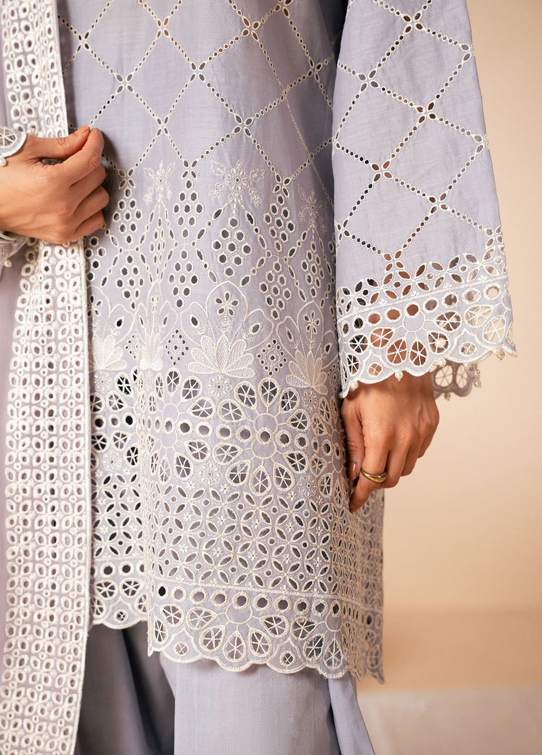 Cross Stitch Chikankari Lawn Suits Unstitched 3 Piece CS25CP Lavender Aura - Summer Collection