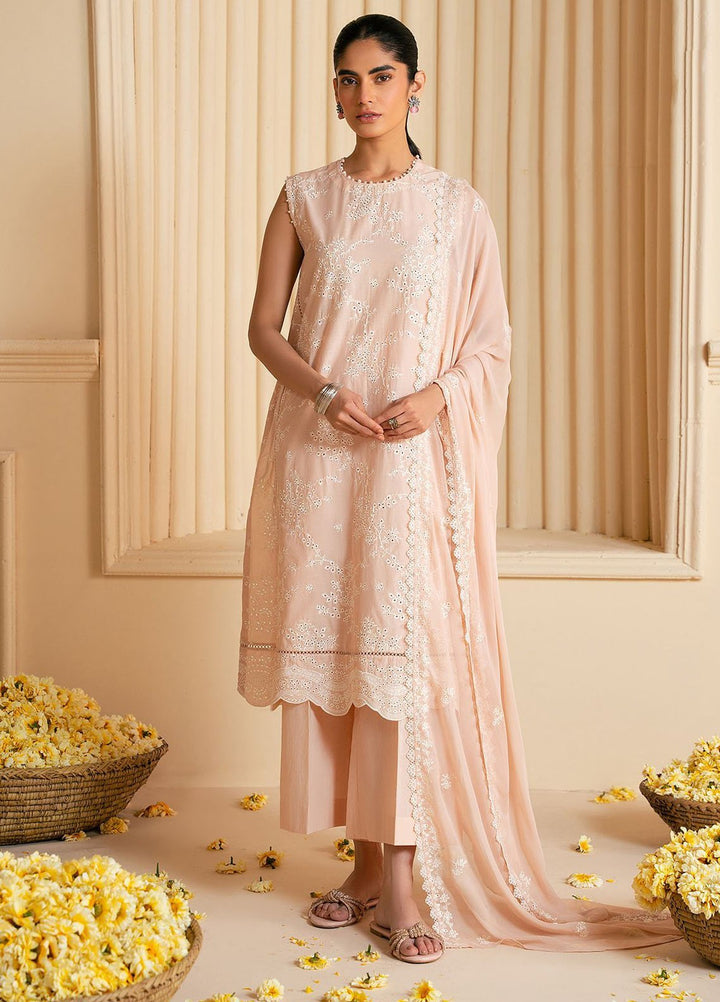 Cross Stitch Chikankari Lawn Suits Unstitched 3 Piece CS25CP Rosy Dusk - Summer Collection