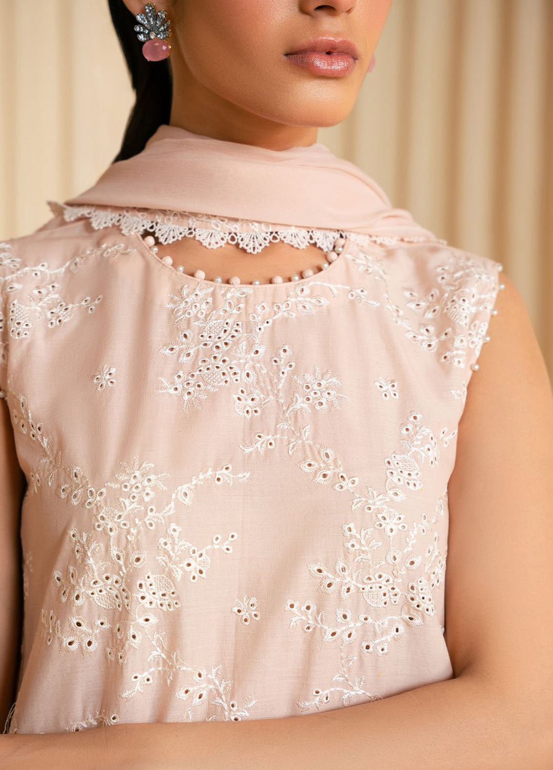 Cross Stitch Chikankari Lawn Suits Unstitched 3 Piece CS25CP Rosy Dusk - Summer Collection