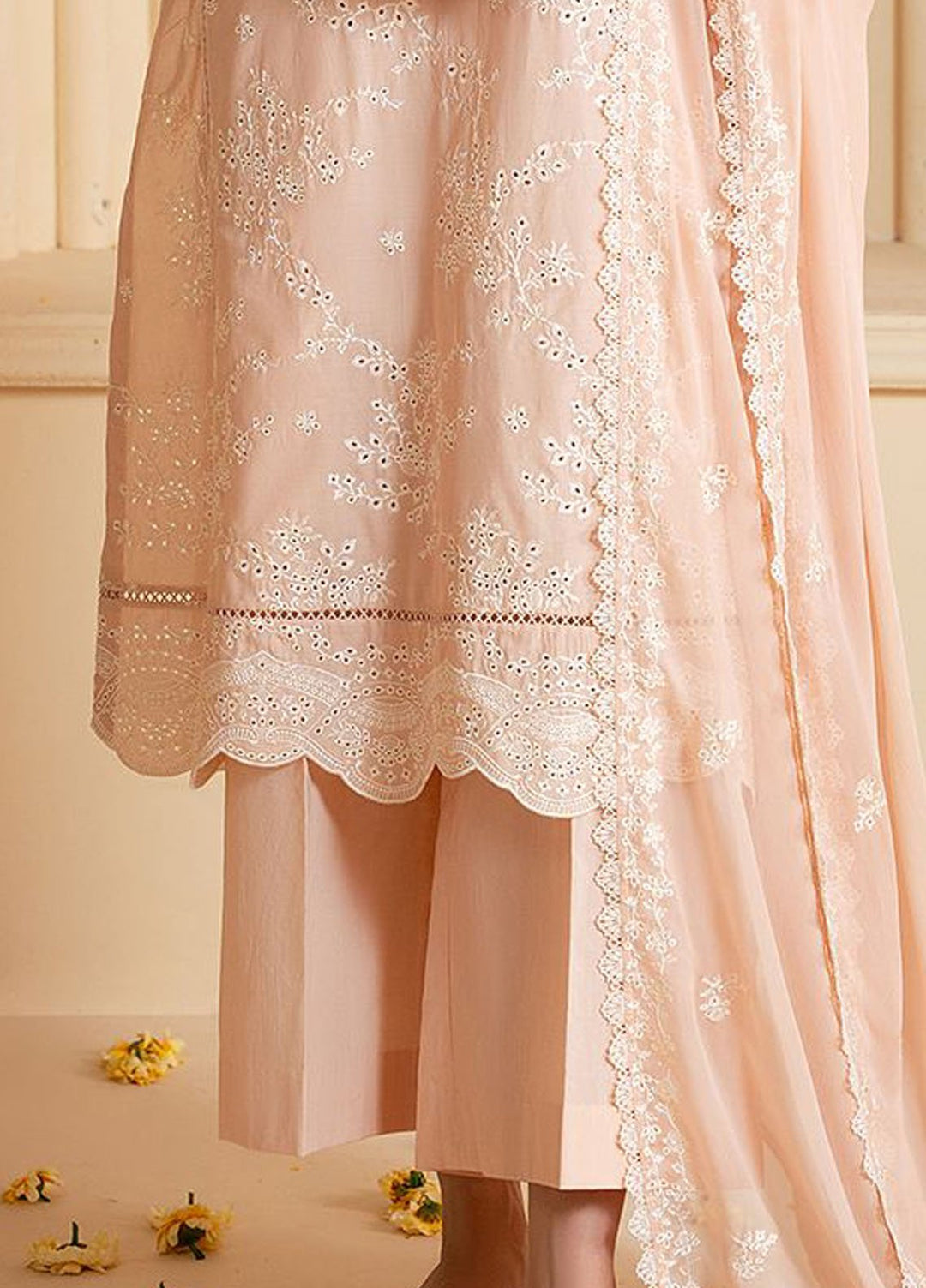 Cross Stitch Chikankari Lawn Suits Unstitched 3 Piece CS25CP Rosy Dusk - Summer Collection