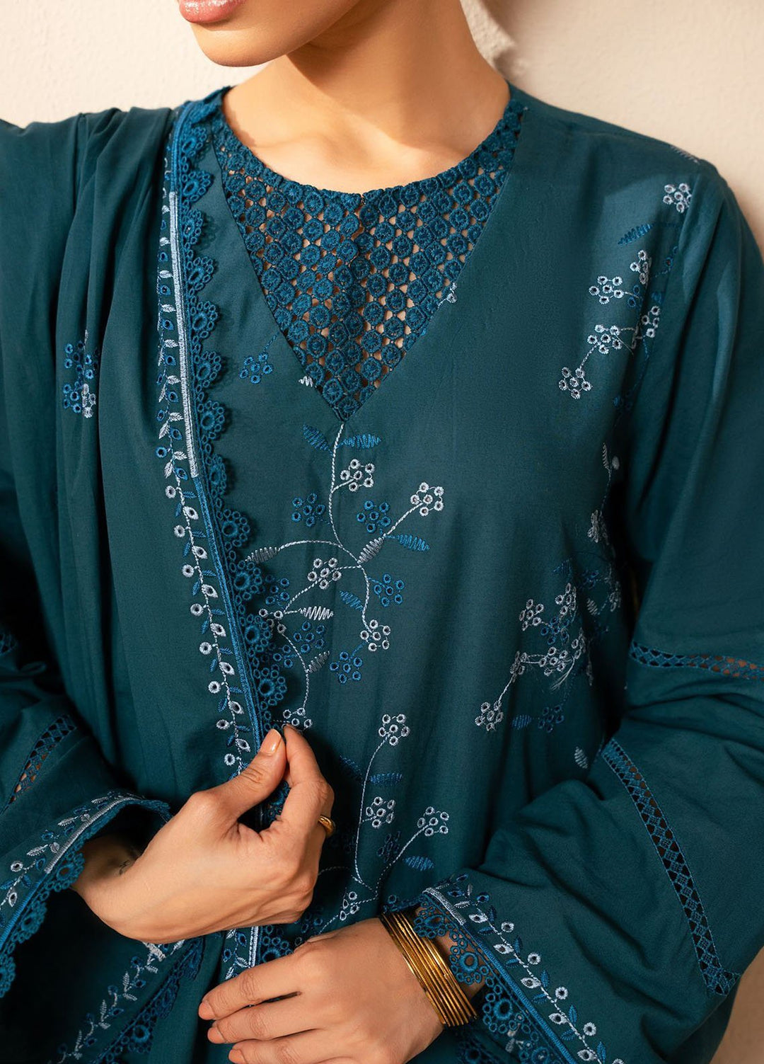 Cross Stitch Chikankari Lawn Suits Unstitched 3 Piece CS25CP Twilight Charm - Summer Collection