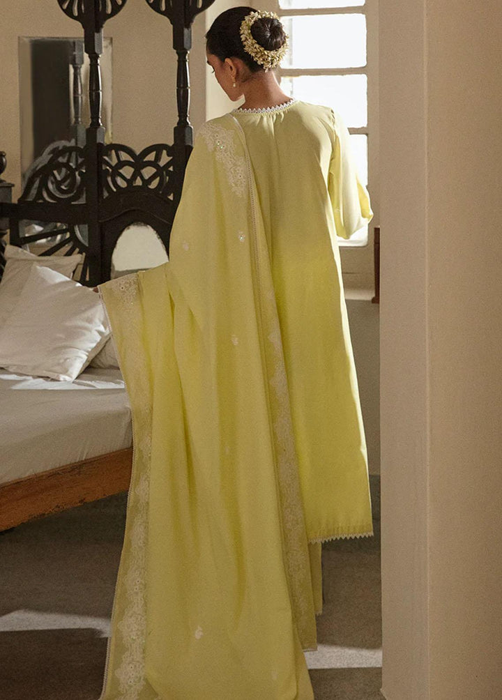 Cross Stitch Embroidered Lawn Suits Unstitched 3 Piece CS23CK CLOVER LIME - Summer Collection