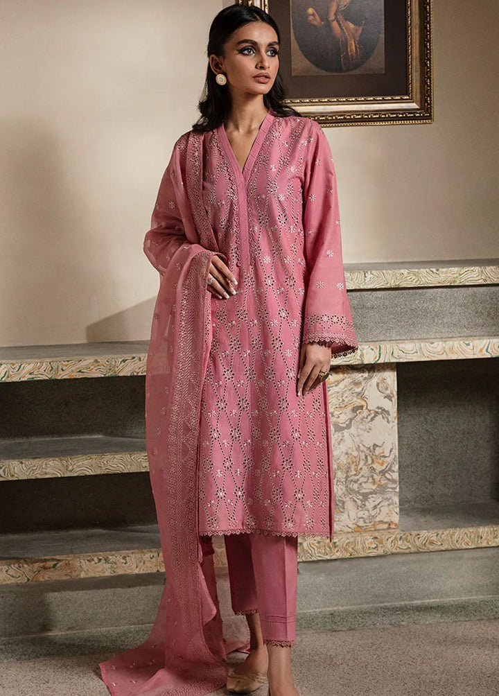 Cross Stitch Embroidered Lawn Suits Unstitched 3 Piece CS23CK CORAL BOUGUET - Summer Collection