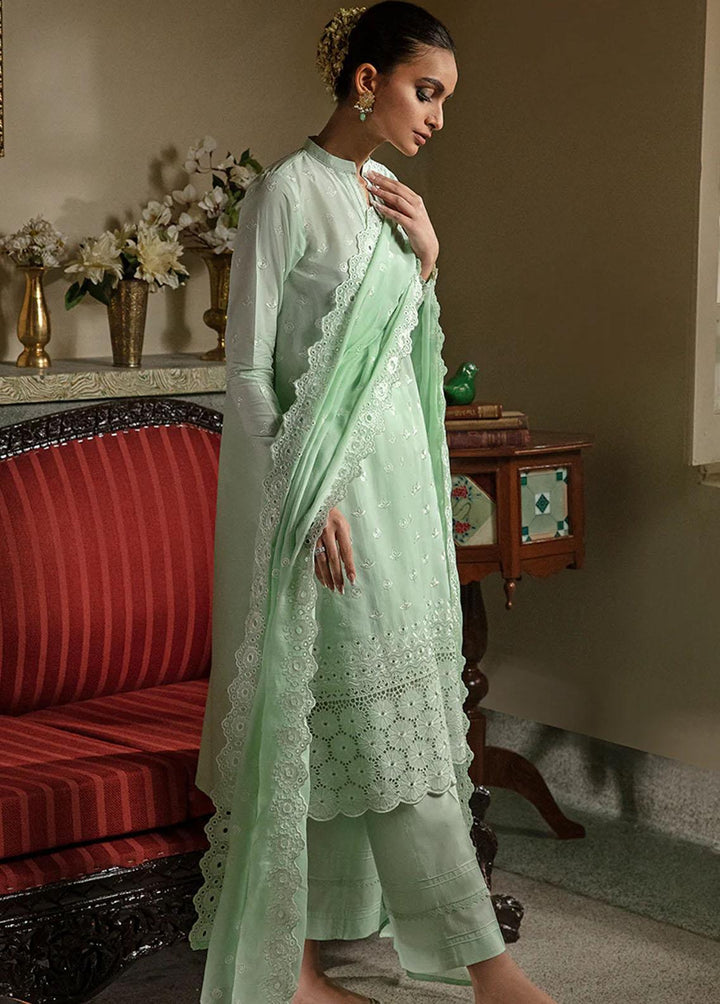 Cross Stitch Embroidered Lawn Suits Unstitched 3 Piece CS23CK MINT VOYAGE - Summer Collection