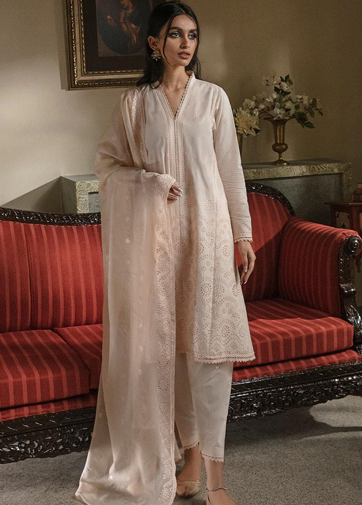 Cross Stitch Embroidered Lawn Suits Unstitched 3 Piece CS23CK PEACH FUZZ - Summer Collection