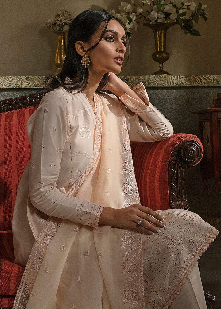 Cross Stitch Embroidered Lawn Suits Unstitched 3 Piece CS23CK PEACH FUZZ - Summer Collection